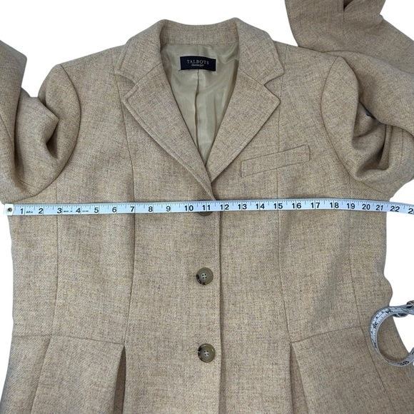 Talbots Women’s Pastel Yellow Pleated Button 100% Wool Blazer Women’s Size 1X - Picture 15 of 16